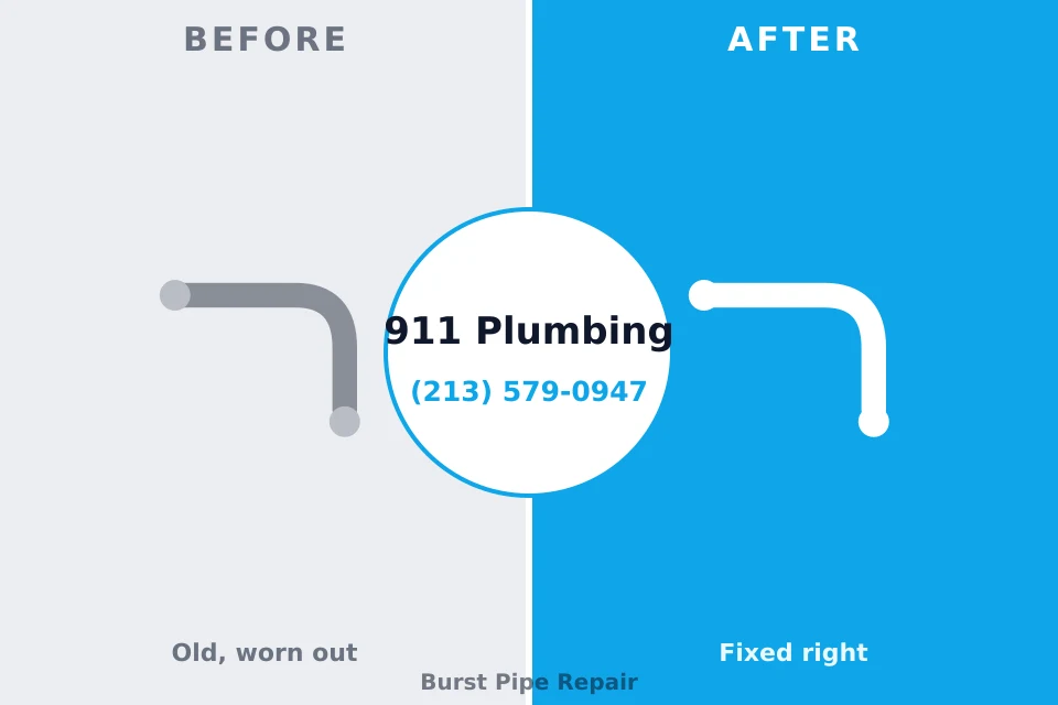 Before and after: plumbing repair South Hill, VA
